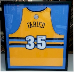 Frame a sports jersey at 5280 Custom Framing, Denver, CO
