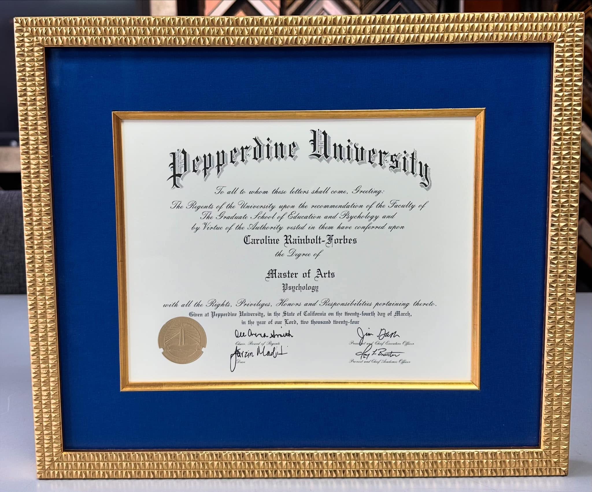 Pepperdine University Diploma